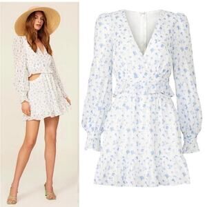 One33 Social Cut Out Floral Mini Dress - White Floral - 10